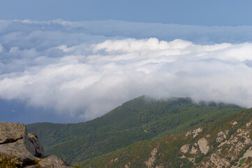 Mountains landscape in Elba Island in the mediterranean sea near Tuscany. We took the cable way up...