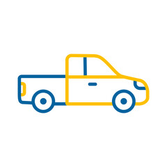 Naklejka premium Pickup car flat vector icon isolated