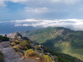 Mountains landscape in Elba Island in the mediterranean sea near Tuscany. We took the cable way up to Monte Capanne, the highest peak in the island