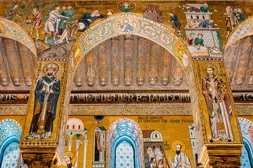 Fotobehang interior of the palatine chapel in Palermo. © tiero