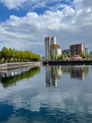 Fototapeta premium Modern architecture in and around Salford Quays. 