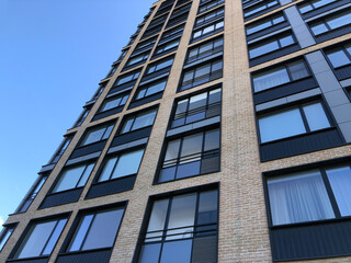 Modern real estate, residential apartment building with panoramic windows