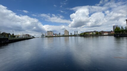 Obraz premium Modern architecture in and around Salford Quays. 