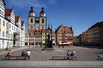 Blick auf den Marktplatz von Wittenberg