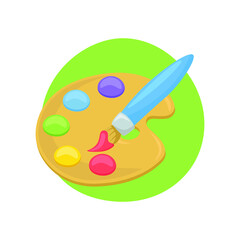 Artistic Painting Emoji Icon Illustration. School Arts Vector Symbol Emoticon Design Doodle Vector.