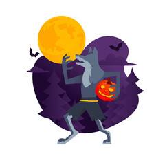Halloween cartoon character simple flat colorful design, witch, dracula, warewolf, zombie, frankenstein, reaper
