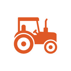 Tractor vehicle vector illustration. Side view of modern farm tractor