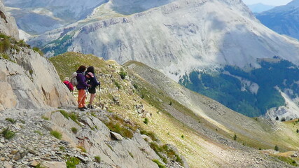 Fototapeta na wymiar randonnée au col de la Cayolle, Alpes du sud