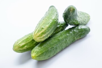 Cucumbers white background food isolated. fresh.
