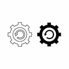Reset cog, wheel, gear vector icon