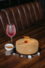 big honey cake with caramel