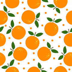 seamless pattern tropical fruit. beautiful orange fruit pattern