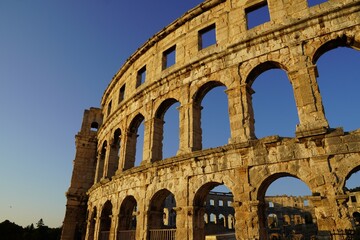 Naklejka premium Awesome view of Pula Arena in Croatia 