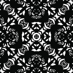 Seamless vector pattern in geometric ornamental style. Black  pattern.