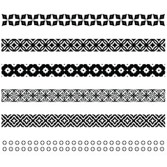 ethnic pattern. Handmade. Horizontal stripes. Black and white print for your textiles. Vector illustration.