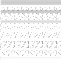 ethnic pattern. Handmade. Horizontal stripes. Black and white print for your textiles. Vector illustration.