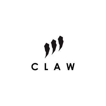 Abstract minimalist claw logo icon vector template