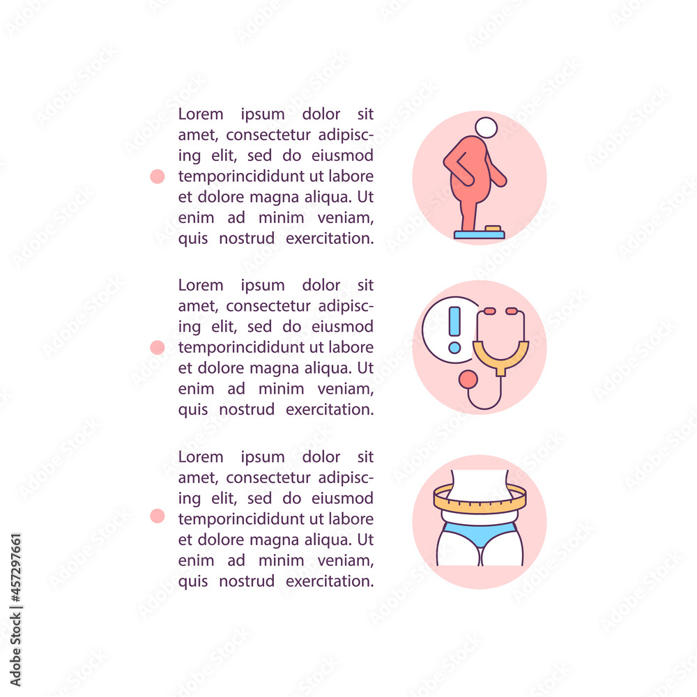 Poster health problems concept line icons with text. ppt page vector template with copy space. brochure, ma