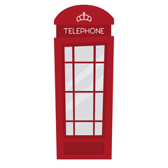 Obraz premium Vector illustration of a red London phone booth