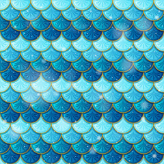 Pearlescent mermaid scales seamless pattern