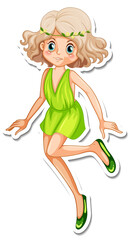 Cute fairy cartoon character sticker