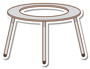 Sticker chemistry stand on white background