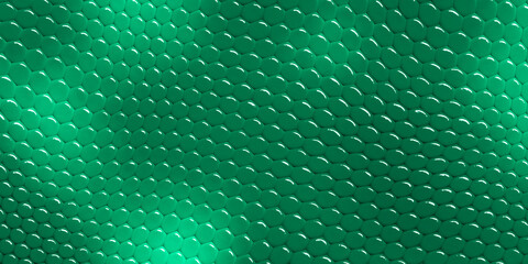 Bright green geometrical pattern. Abstract festive illustration. Wide format, 3d rendering