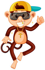 Swag monkey cartoon character