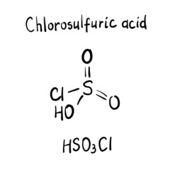 Chlorosulfuric Acid Molecule Formula Hand Drawn Imitation