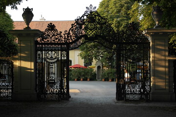 Austrian elegant rococo fence forged gates - great entrance.  to great Schönbrunn  Palace complex...