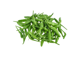 green chili pepper isolated on a white background