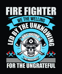 fire fighter t-shirt design with vectors file