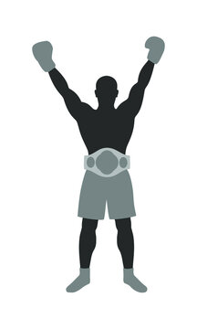 Boxer winner graphic icon. Boxer sign isolated on white background. Boxing symbol. Vector illustration