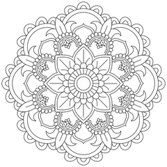 Leaf Flower Petal Coloring Mandala Art Simple Graphic Shape Vector Floral Oriental Outline Vintage Decorative Elements Pattern Illustration Islam Arabic Indian Turkish Mystic Religion Morals Lotus