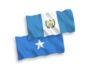 Flags of Republic of Guatemala and Somalia on a white background