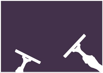 Digitally generated image of two water wiper icons against purple background