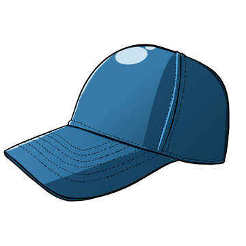 Vector illustration of blue cap. Good for symbol or etc