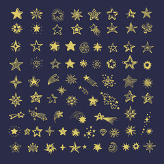 Collection of stars of various shapes