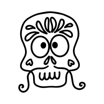 Decorated skull. Vector Illustration