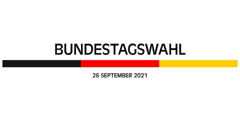 German Federal election 2021. Deutsche Bundestagswahl 2021. Election or vote concept. Vector banner.
