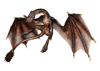 Fototapeta premium 3D Rendering Fairy Tale Dragon on White