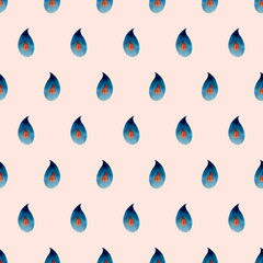 Simple Modern Small Paisley Watercolor Seamless background Pattern