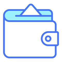 Wallet blue line icon, Black Friday glyph style store or market shopping commerce, shop sale icon design.