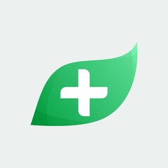 Medical leaf logo design template