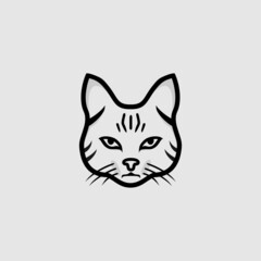 Fototapeta na wymiar Head cat with line art vector design