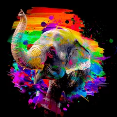 Foto auf Glas elephant with background © reznik_val