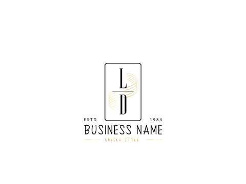 Letter LD Logo, Minimal ld logo icon design for wedding, fashion, apparel and clothing brand or all kind of use