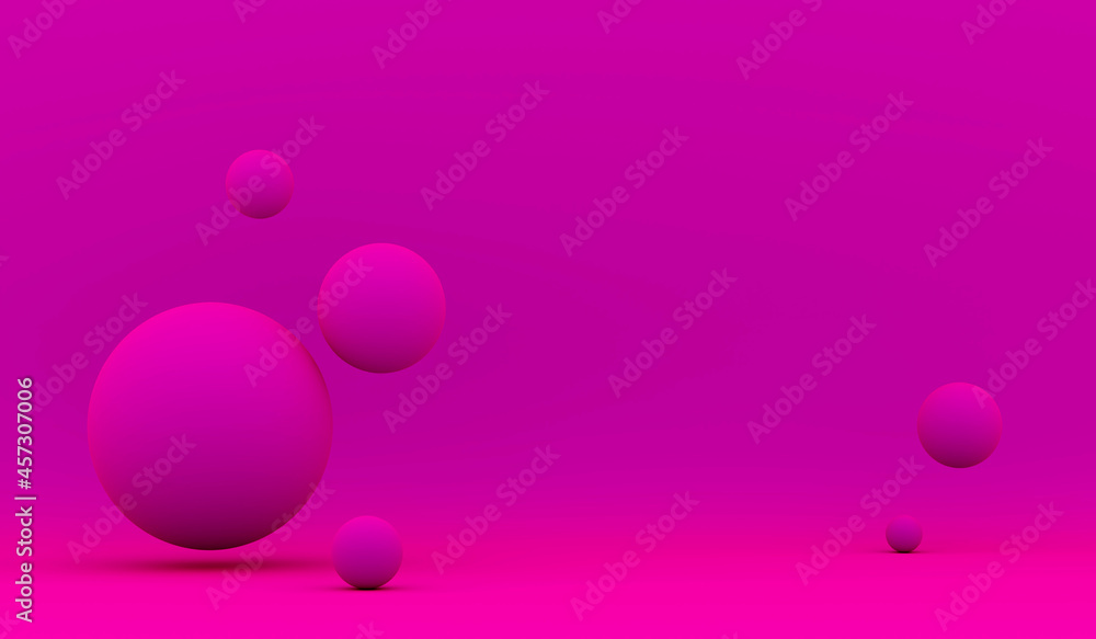 Poster abstract 3d render of composition with spheres, modern background design. 3d rendering