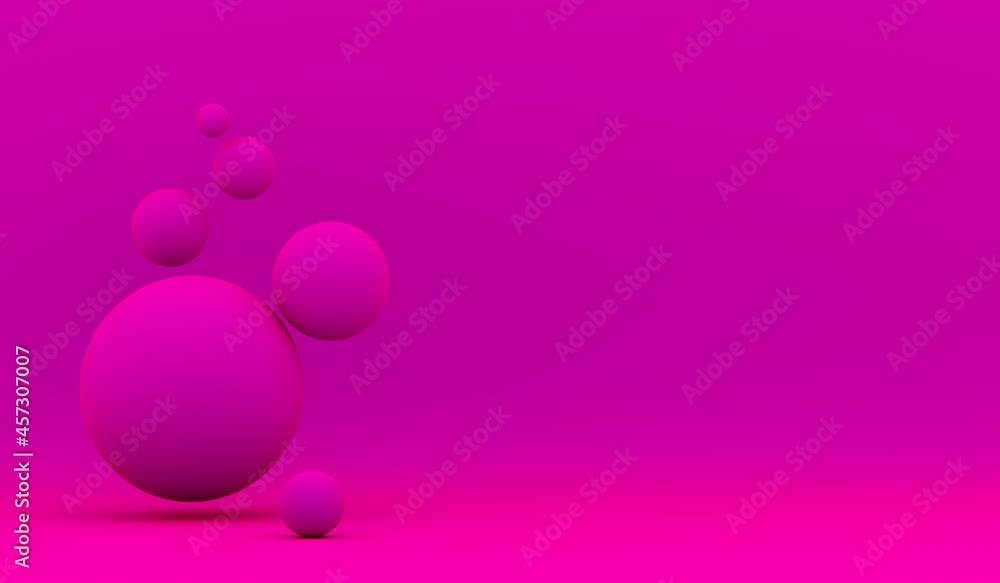 Poster abstract 3d render of composition with spheres, modern background design. 3d rendering