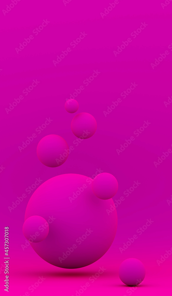 Poster abstract 3d render of composition with spheres, modern background design. 3d rendering